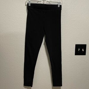 Foreign Exchange Women’s  Elastic Waist Pull On Black Leggings Medium